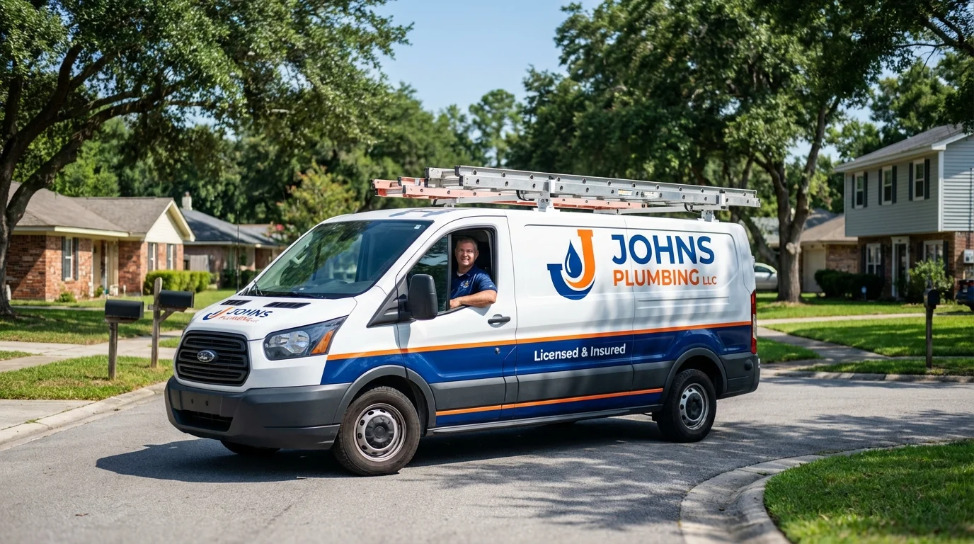 Johns Plumbing LLC service van in Westmoreland, NH