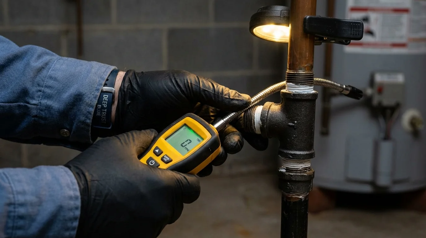 Gas leak detection with electronic sniffer by Johns Plumbing LLC in Westmoreland