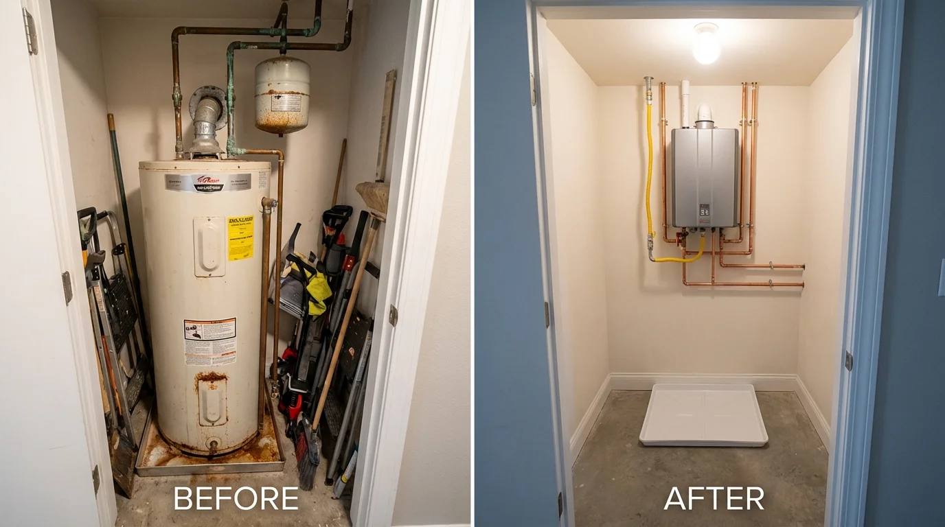 Tank water heater versus wall-mounted tankless unit comparison for Westmoreland, NH homeowners